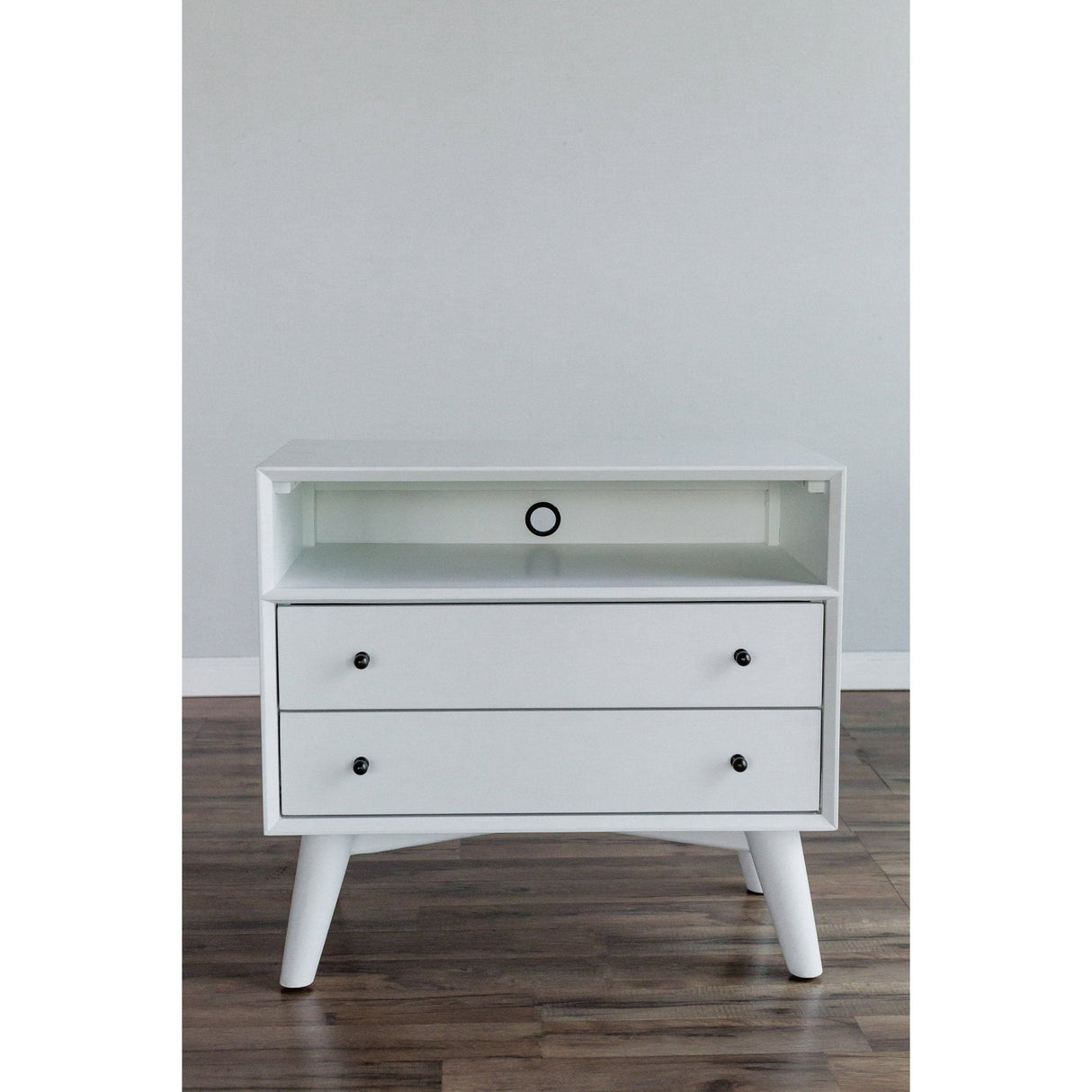 Flynn Large Nightstand, White-Nightstands-Parc Decor