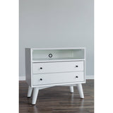 Flynn Large Nightstand, White-Nightstands-Parc Decor