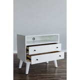 Flynn Large Nightstand, White-Nightstands-Parc Decor