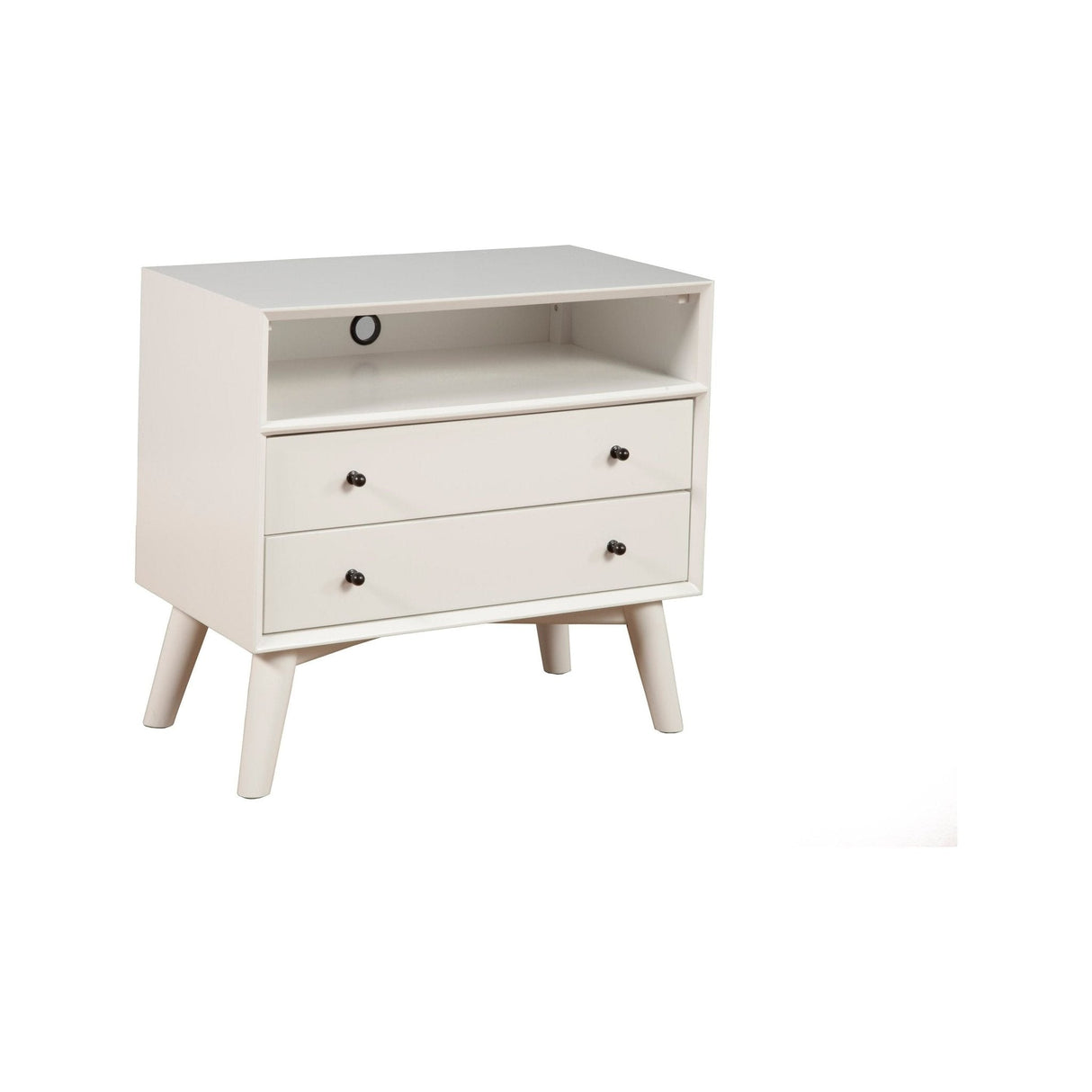 Flynn Large Nightstand, White-Nightstands-Parc Decor