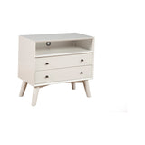 Flynn Large Nightstand, White-Nightstands-Parc Decor