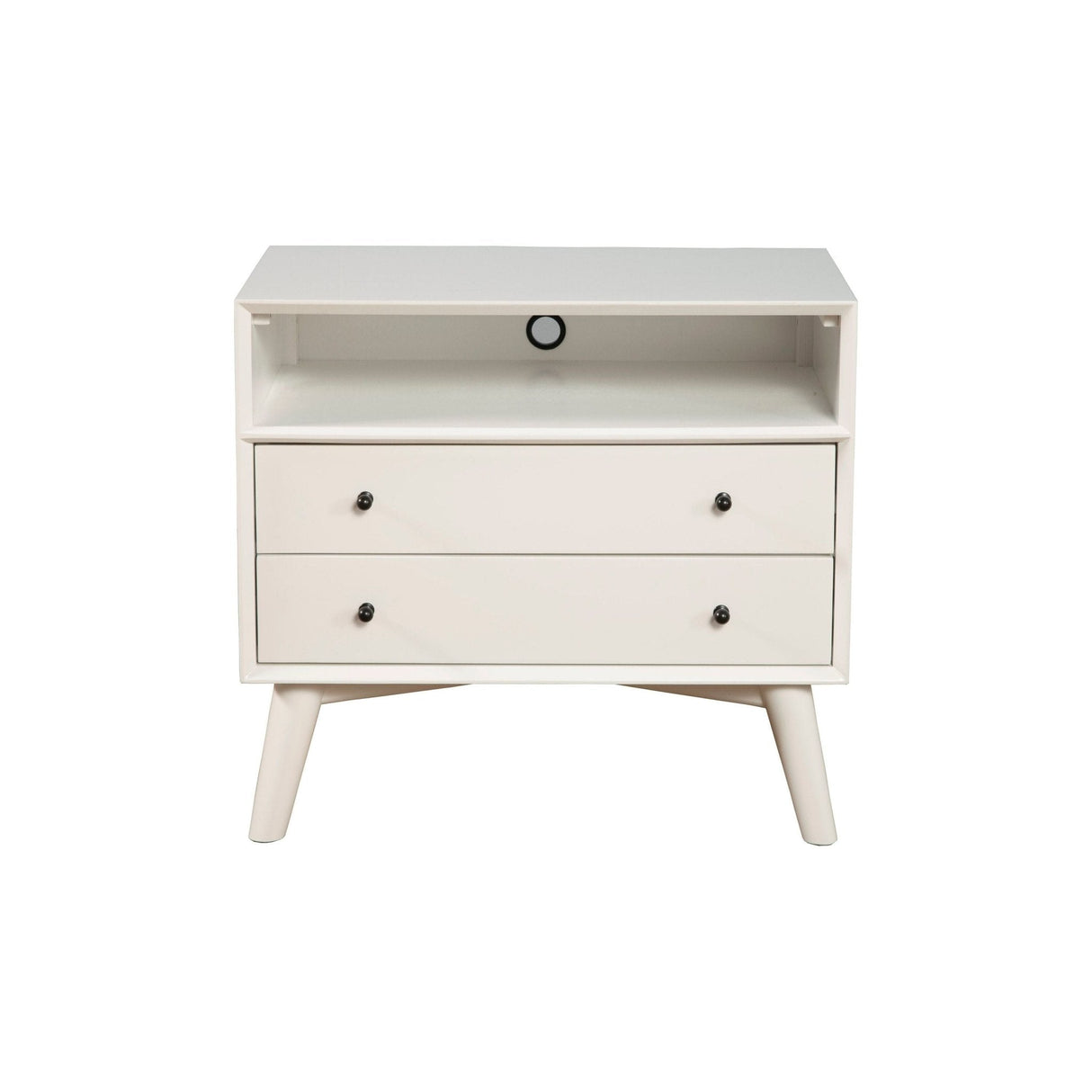 Flynn Large Nightstand, White-Nightstands-Parc Decor