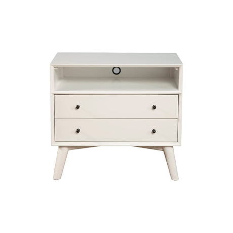 Flynn Large Nightstand, White-Nightstands-Parc Decor