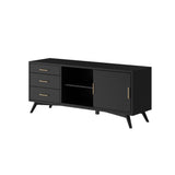Flynn Large TV Console, Black-TV Console-Parc Decor