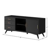 Flynn Large TV Console, Black-TV Console-Parc Decor