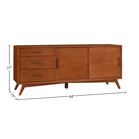 Flynn Large TV Console, Chestnut-TV Console-Parc Decor