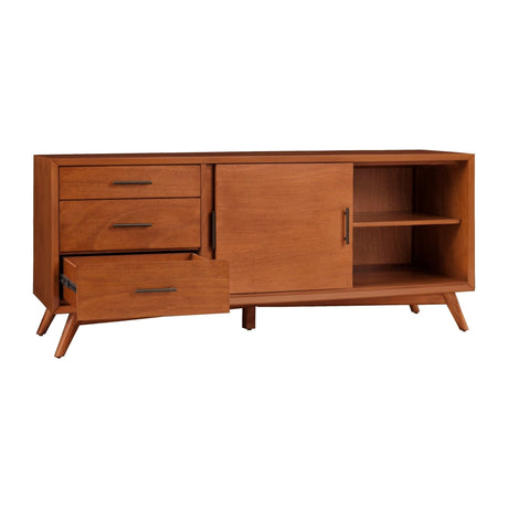 Flynn Large TV Console, Chestnut-TV Console-Parc Decor