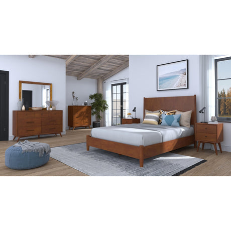 Flynn Mid-Century Nightstand, Chestnut Mahogany