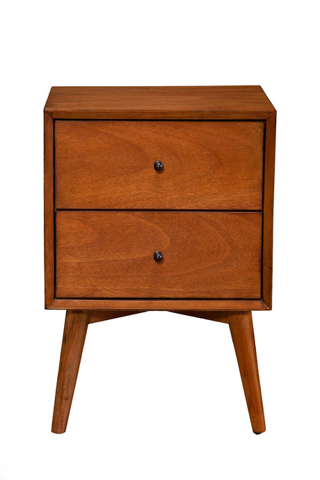 Flynn Mid-Century Nightstand, Chestnut Mahogany