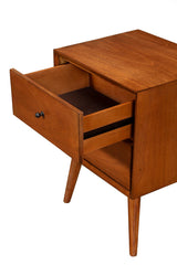 Flynn Mid-Century Nightstand, Chestnut Mahogany
