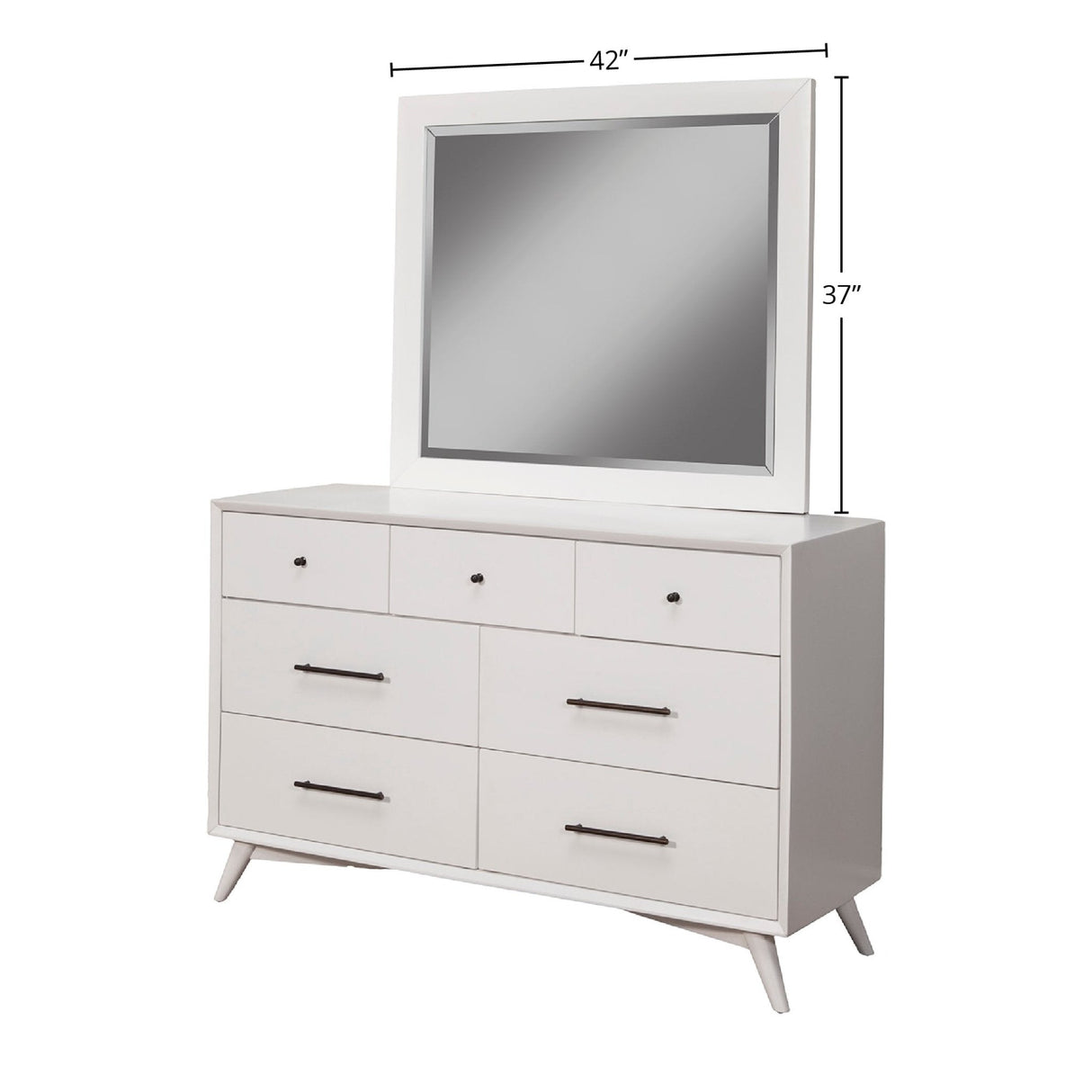 Flynn Mirror, White-Dresser Mirror-Parc Decor