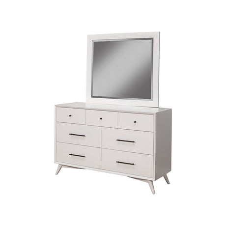 Flynn Mirror, White-Dresser Mirror-Parc Decor