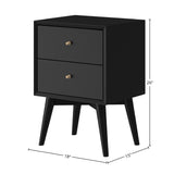 Flynn Nightstand, Black-Nightstands-Parc Decor