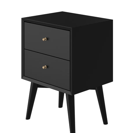 Flynn Nightstand, Black-Nightstands-Parc Decor
