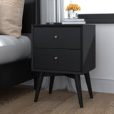 Flynn Nightstand, Black-Nightstands-Parc Decor
