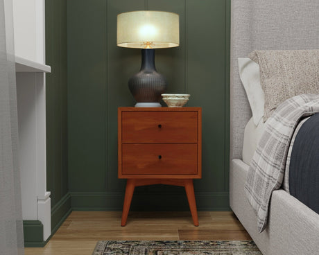 Flynn Nightstand, Chestnut-Nightstands-Parc Decor