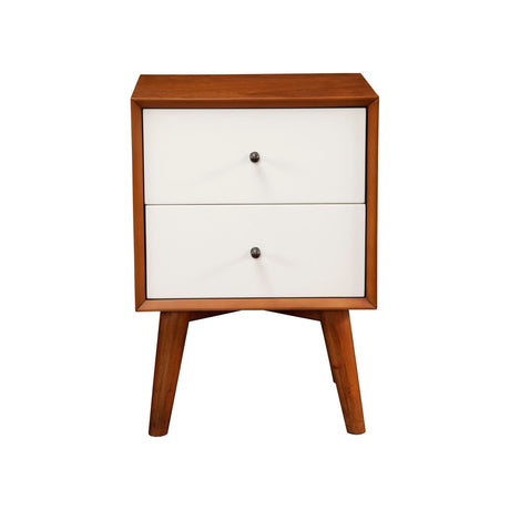Flynn Nightstand, Chestnut/White-Nightstands-Parc Decor