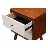 Flynn Nightstand, Chestnut/White-Nightstands-Parc Decor