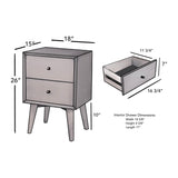 Flynn Nightstand, Gray-Nightstands-Parc Decor