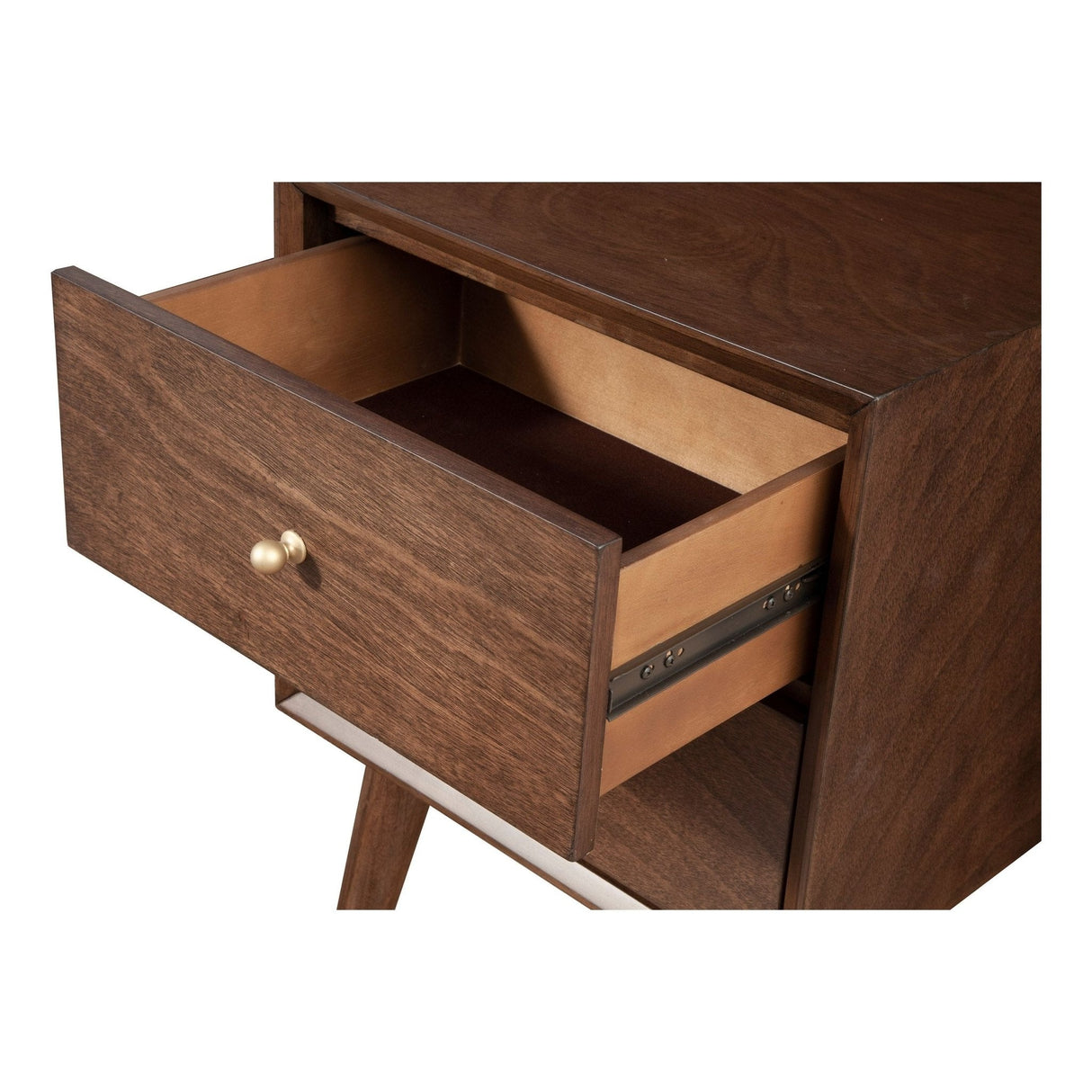 Flynn Nightstand, Walnut-Nightstands-Parc Decor