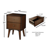 Flynn Nightstand, Walnut-Nightstands-Parc Decor