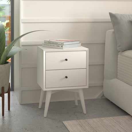 Flynn Nightstand, White-Nightstands-Parc Decor