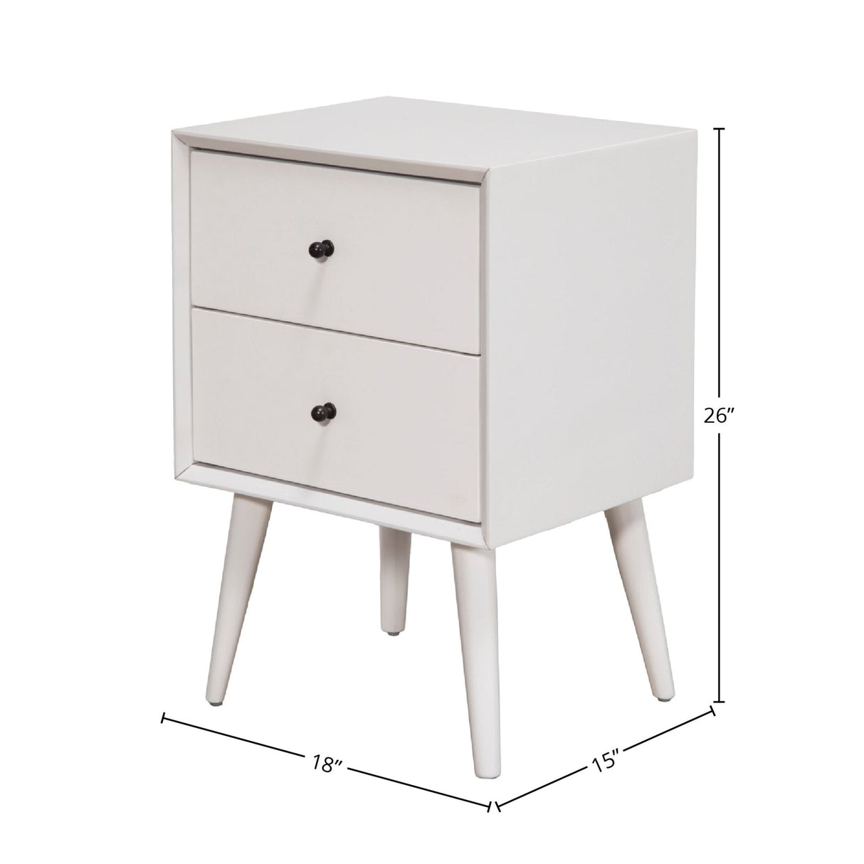 Flynn Nightstand, White-Nightstands-Parc Decor
