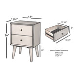 Flynn Nightstand, White-Nightstands-Parc Decor