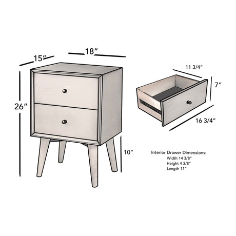 Flynn Nightstand, White-Nightstands-Parc Decor