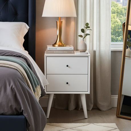 Flynn Nightstand, White-Nightstands-Parc Decor