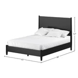 Flynn Panel Bed, Black-Beds-Parc Decor