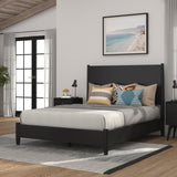 Flynn Panel Bed, Black-Beds-Parc Decor