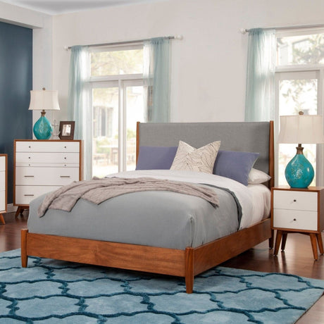 Flynn Panel Bed, Chestnut/Grey