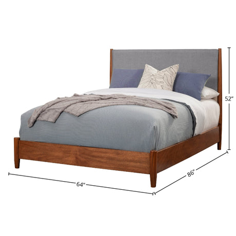 Flynn Panel Bed, Chestnut/Grey-Beds-Parc Decor