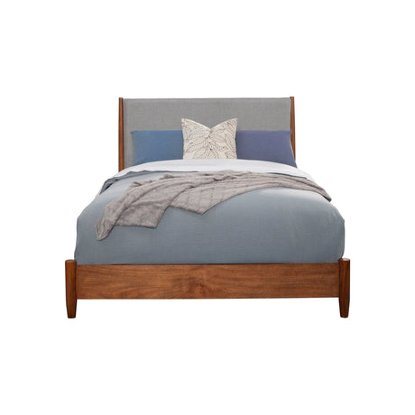 Flynn Panel Bed, Chestnut/Grey-Beds-Parc Decor