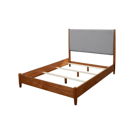 Flynn Panel Bed, Chestnut/Grey-Beds-Parc Decor
