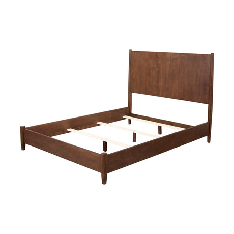 Flynn Panel Bed, Walnut-Beds-Parc Decor