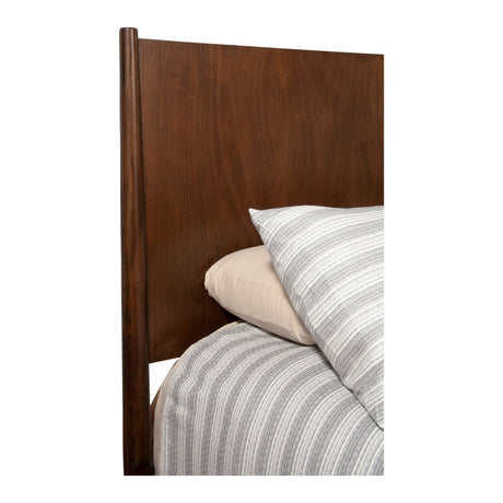 Flynn Panel Bed, Walnut-Beds-Parc Decor