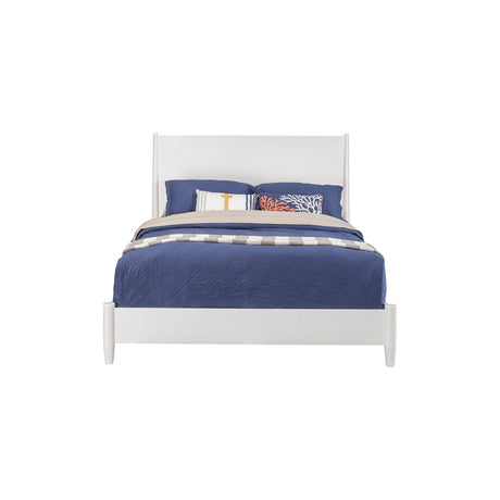 Flynn Panel Bed, White-Beds-Parc Decor