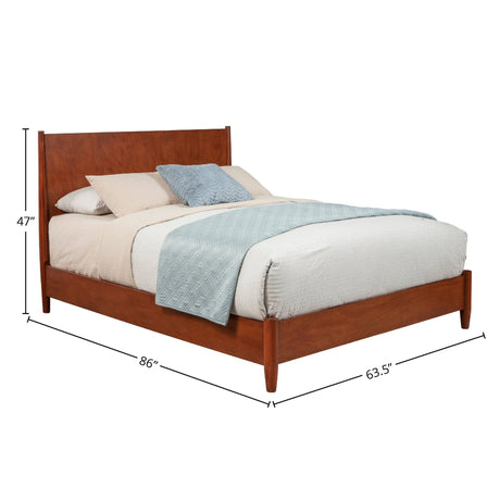 Flynn Platform Bed, Chestnut-Beds-Parc Decor