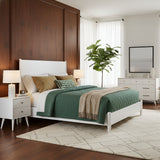 Flynn Platform Bed, White-Beds-Parc Decor
