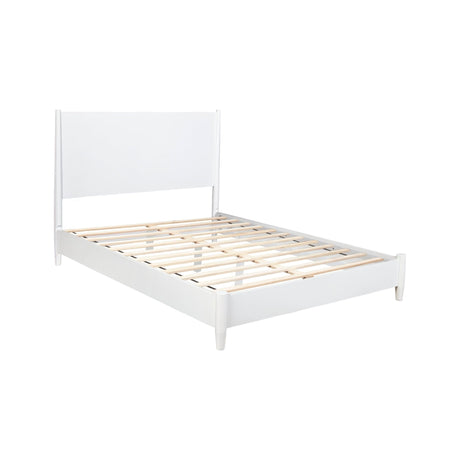 Flynn Platform Bed, White-Beds-Parc Decor