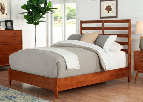 Flynn Retro Bed, Chestnut-Beds-Parc Decor