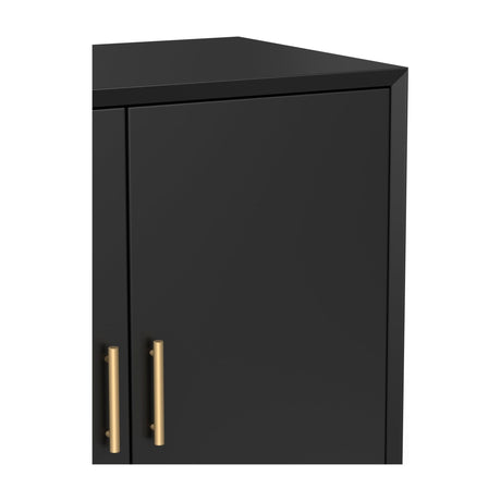 Flynn Small Bar Cabinet, Black-Bar Cabinet-Parc Decor