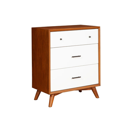 Flynn Small Chest, Chestnut/White-Accent Chests-Parc Decor
