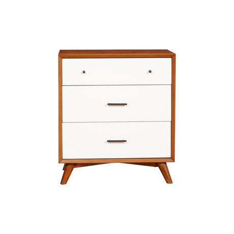 Flynn Small Chest, Chestnut/White-Accent Chests-Parc Decor