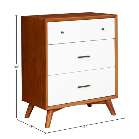 Flynn Small Chest, Chestnut/White-Accent Chests-Parc Decor