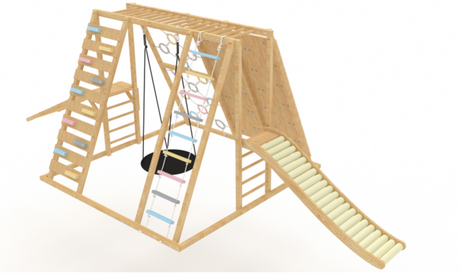 Foam Roller Slide Add-On | Quiet Sensory Slide for Avenlur Climbers & Swedish Ladders (Climber Not Included)