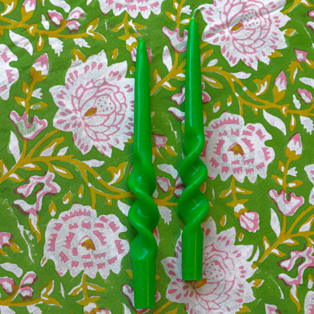 Forest Fern Twisted Candles – Pack of 2