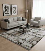 Fossil Custom Made Contemporary Brown Hand knotted Wool Rug